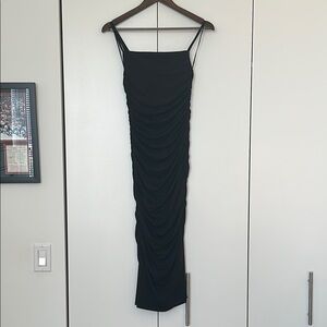 Elegant Black Ruched Dress